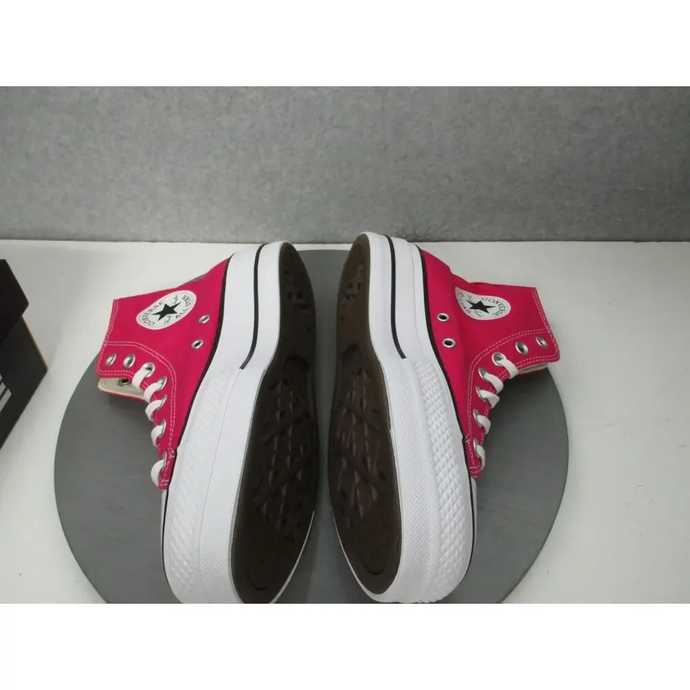 Converse All Star CTAS Lift Hi Pink White Platform Shoes Womens Sz 8.5